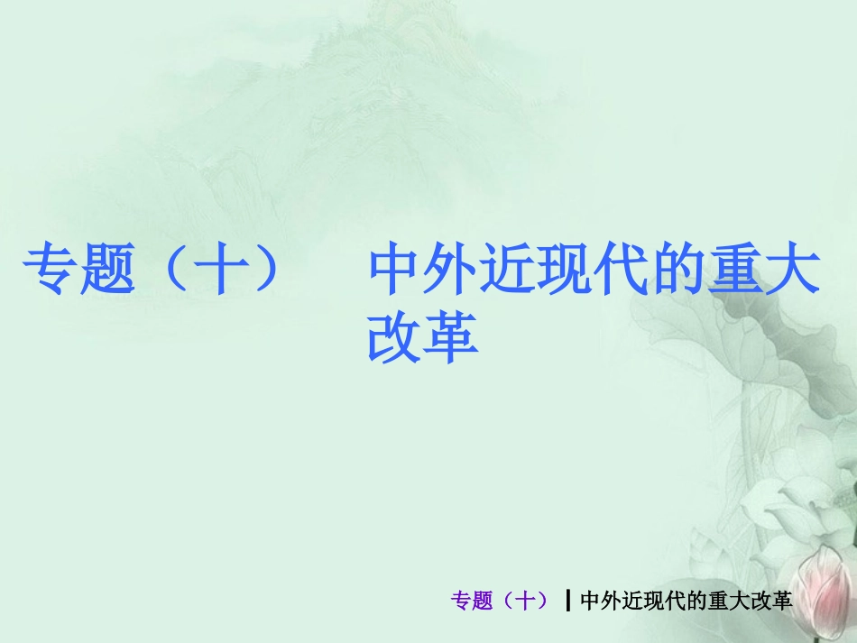 (新课标)2013届中考历史最后冲刺练热门专题-专题十-中外近现代的重大改革(专题导读+热点追踪+考向探究+_第1页