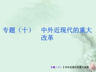 (新课标)2013届中考历史最后冲刺练热门专题-专题十-中外近现代的重大改革(专题导读+热点追踪+考向探究+