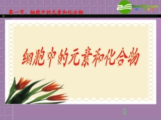高中生物-2.1《细胞中的元素和化合物》课件-新人教版必修1
