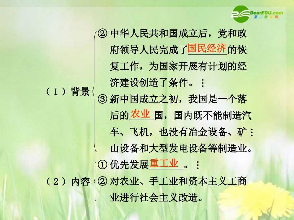 2011届高三历史一轮复习-第27讲经济建设的发展和曲折课件-人教大纲版_第2页