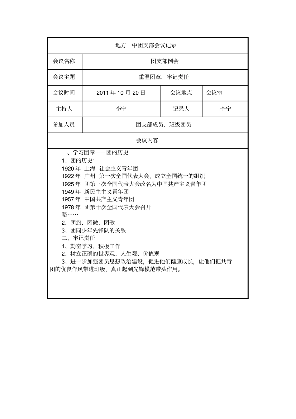 团支部会议记录_第2页