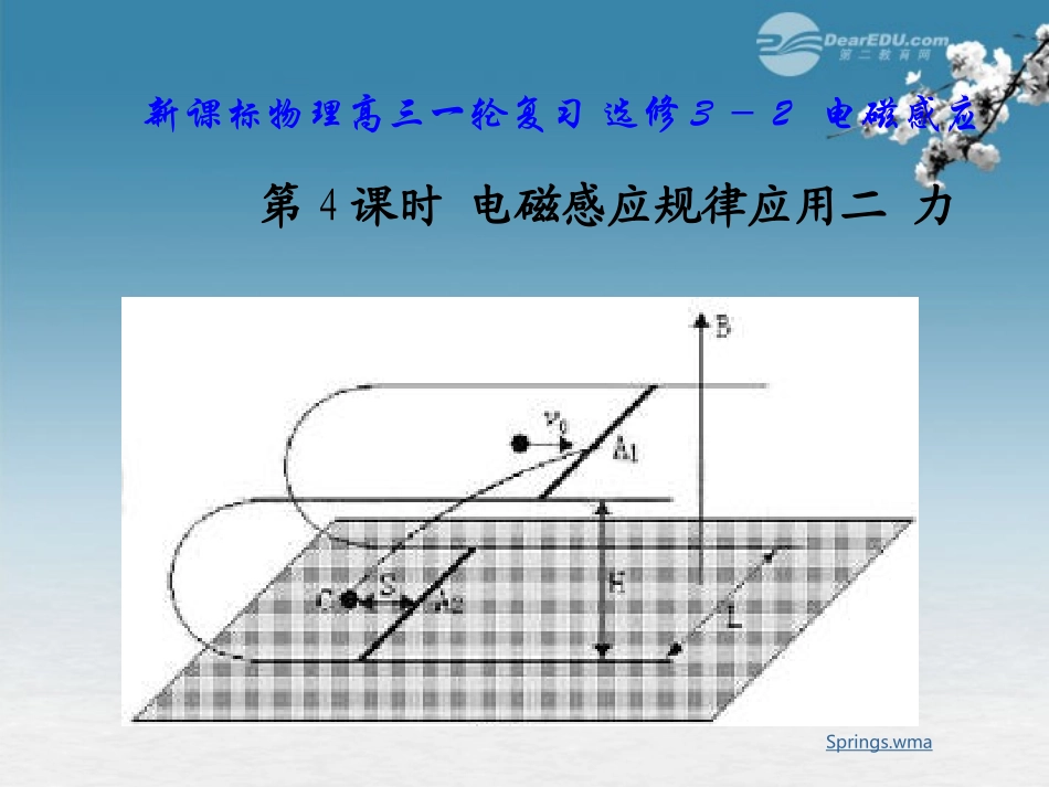吉林省长春市第五中学高三物理-第4课时-电磁感应规律应用二-力课件_第1页