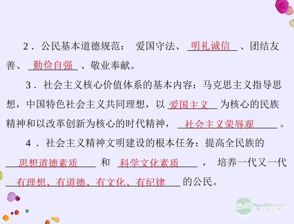 【优化课堂】2012年九年级政治-第二单元-2.3-第2课时-建设社会主义精神文明课件-粤教版_第2页
