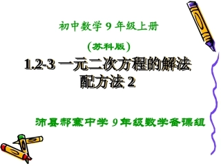 1.2-3配方法解一元二次方程第二课时.2-3一元二次方程的解法