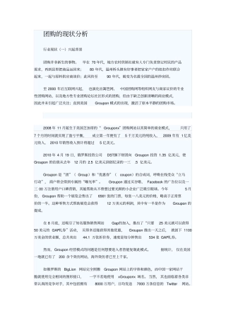 团购的现状分析报告