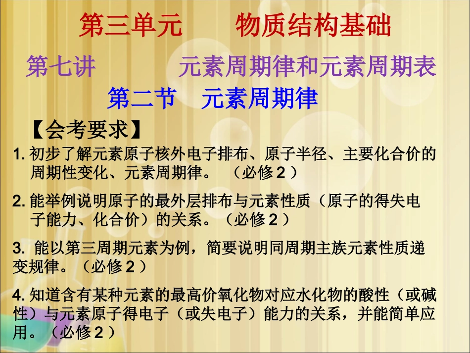 会考复习课件--3-2元素周期律_第1页