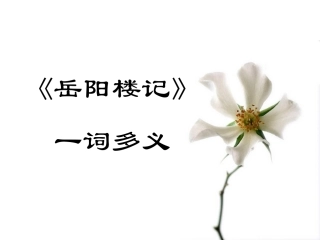 《岳阳楼记》一词多义