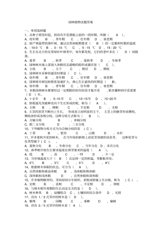 园林树木试题库答案-15分析