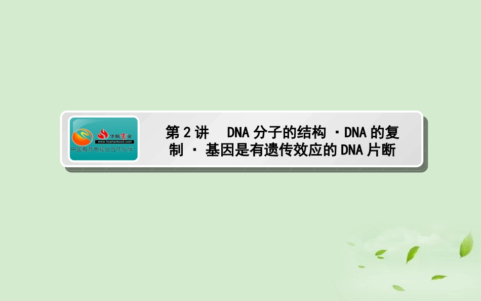 《师说》2013高考生物一轮复习-3.2-DNA分子的结构-DNA的复制-基因是有遗传效应的DNA片断课件-新人教版必修2_第1页