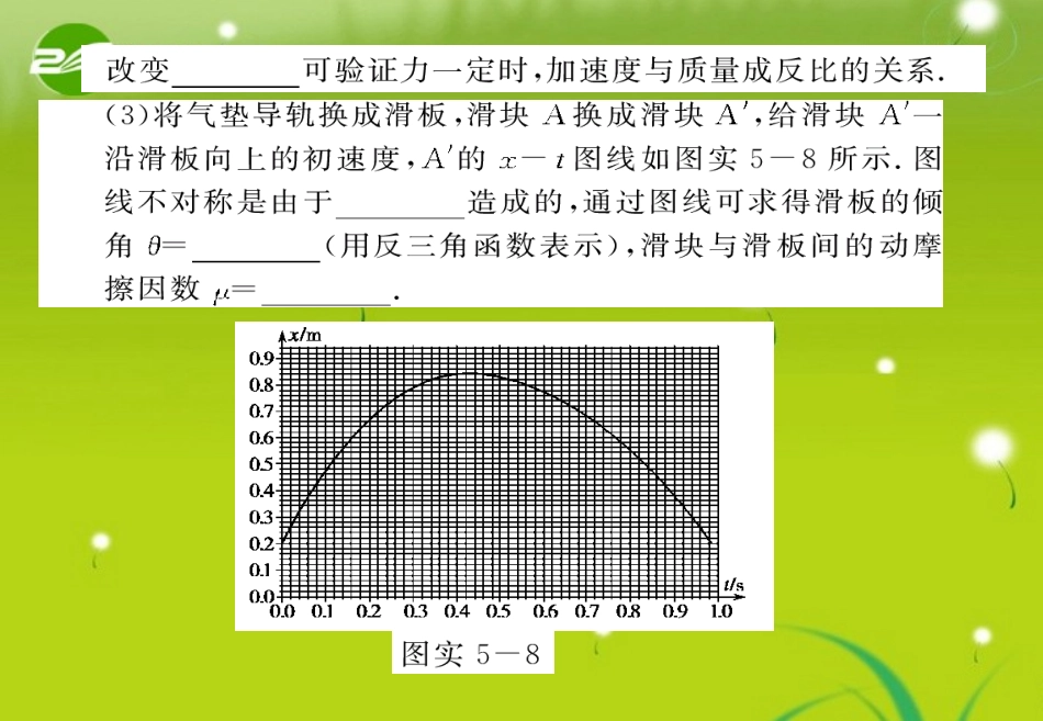 2011届高考物理第二轮复习-实验5探究加速度与力、质量的关系(2)创新课件_第3页