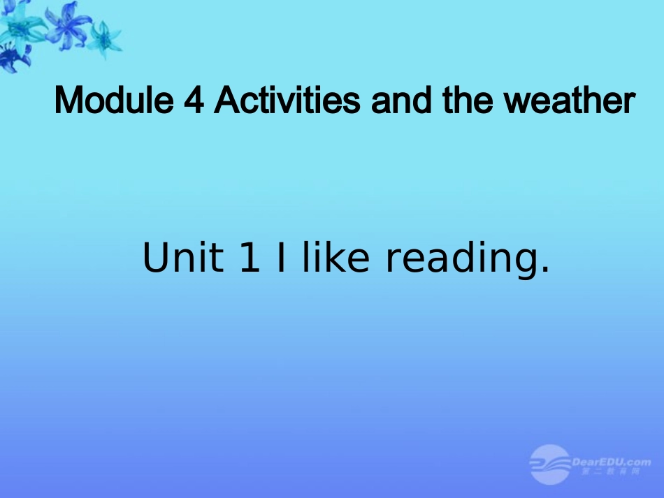 (预备篇)七年级英语上册-Starter-Module-4-Unit-1-I-like-reading课件-外研版_第1页