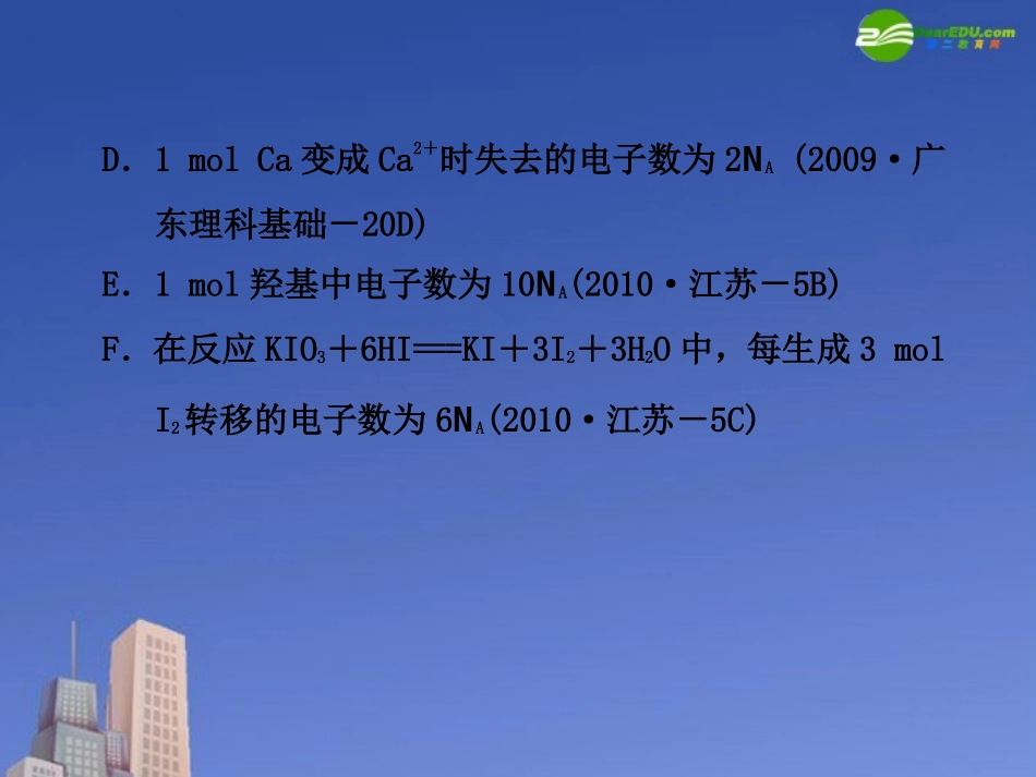 2011届高考物理二轮复习-专题2-化学常用计量课件_第2页
