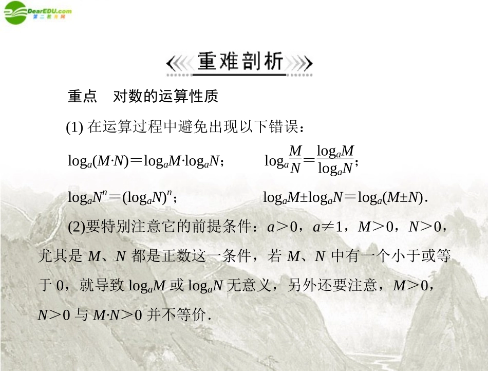 《随堂优化训练》2011年高中数学-第二章-2.2-2.2.2-对数的性质及应用课件-新人教A版必修1_第2页