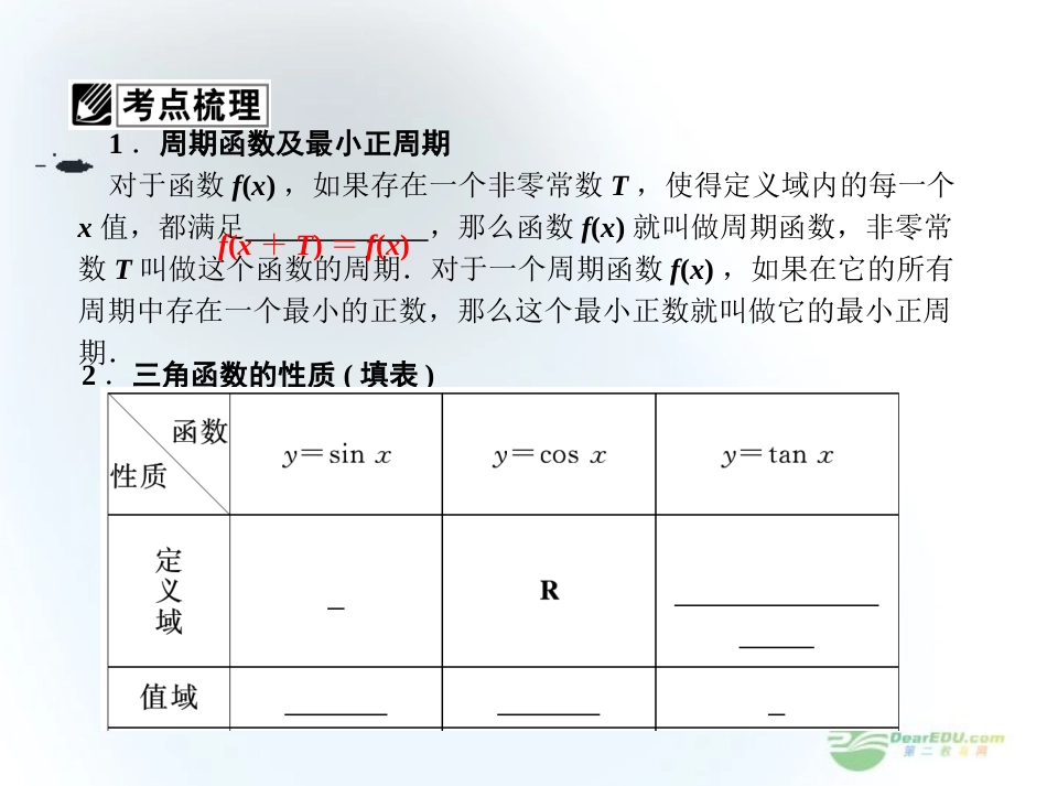 【课堂新坐标】2013届高三数学一轮复习-第3章第3节-三角函数的性质课件-文-(广东专用)_第3页