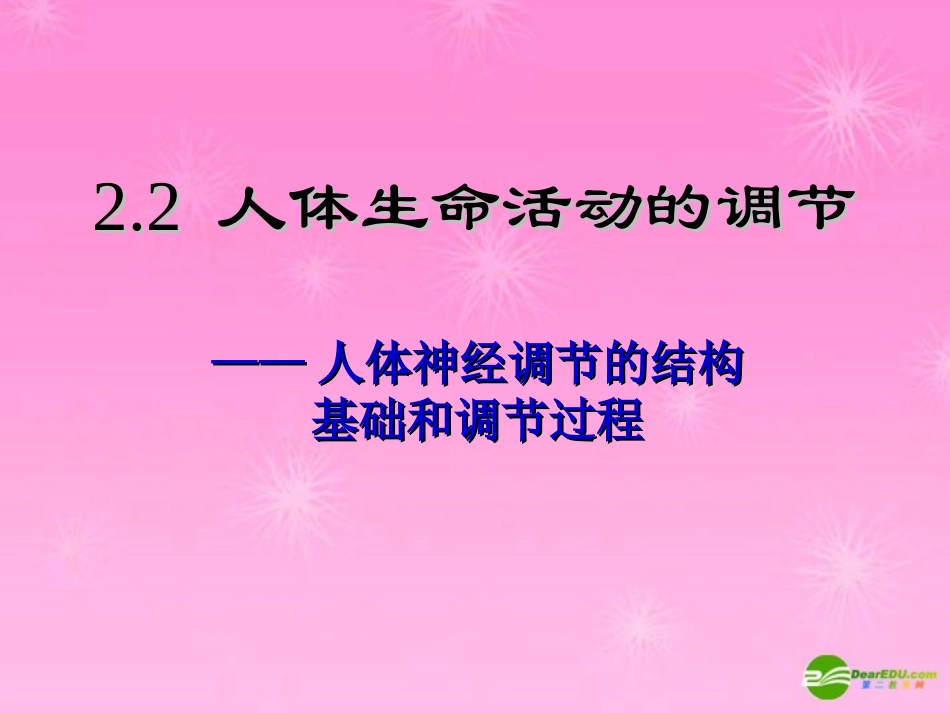 高中生物-2.2人体生命活动的调节(神经调节)课件-苏教版必修3_第1页