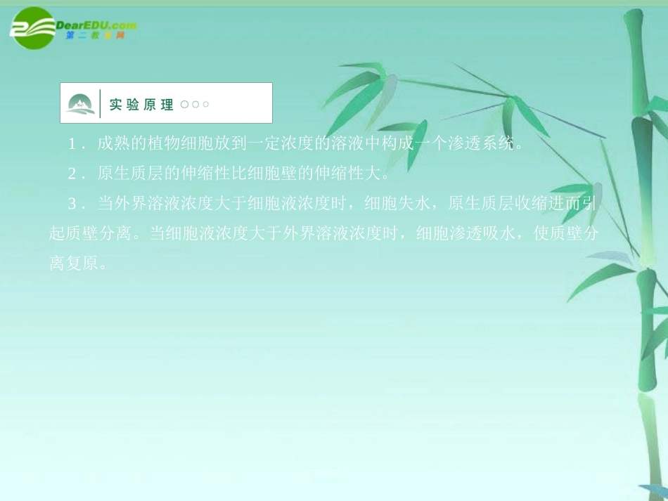 《金版》高中生物-第三单元-探究活动—洋葱鳞片叶表皮细胞的质壁分离和质壁分离课件-中图版必修1_第2页