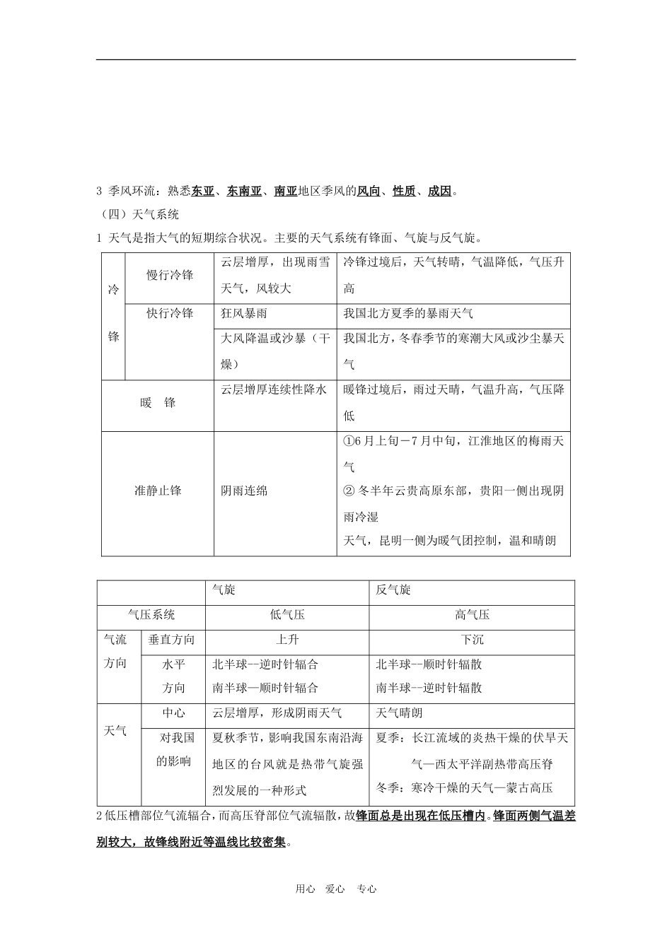 高三地理高考专题学案—气压-旧人教版_第2页