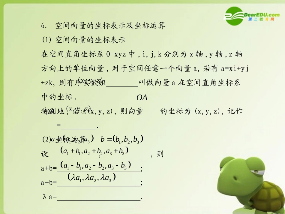 《学案与测评》2011年高考数学总复习-第十单元第七节-空间向量及其运算精品课件-苏教版_第3页