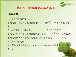《学案与测评》2011年高考数学总复习-第十单元第七节-空间向量及其运算精品课件-苏教版