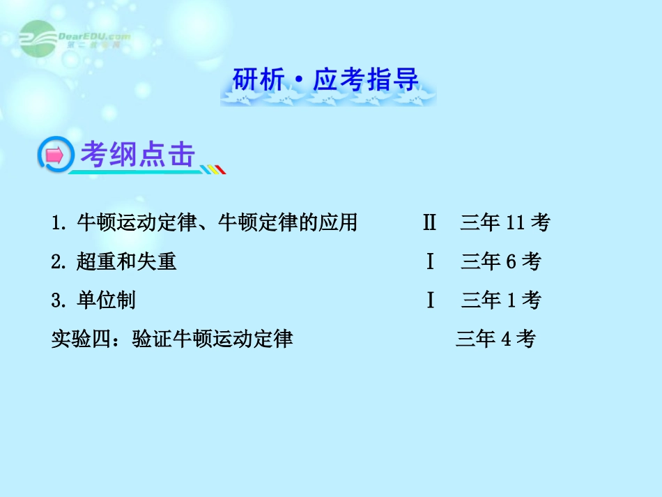 【全程复习方略】2013版高中物理-3牛顿运动定律课件-沪科版_第2页