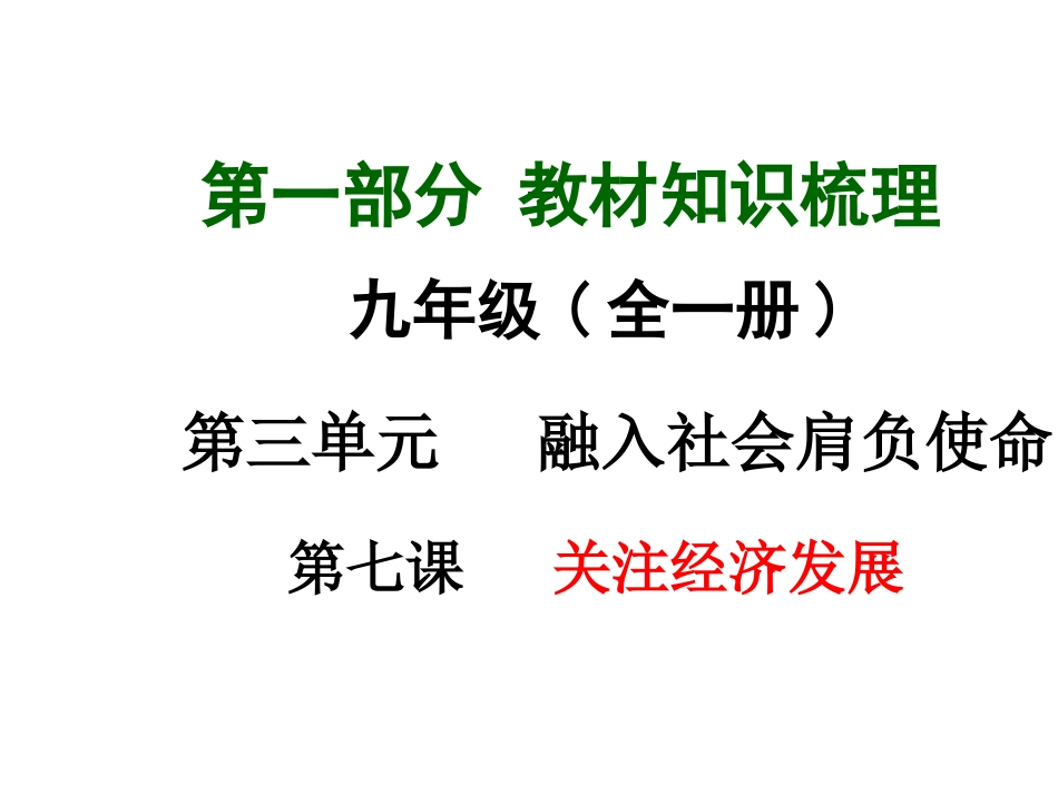 474叶县仙台镇中-杨进群-《关注经济发展》(复习)_第1页