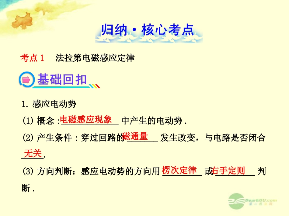 【全程复习方略】2013版高中物理-9.2.法拉第电磁感应定律-自感现象课件-沪科版_第2页