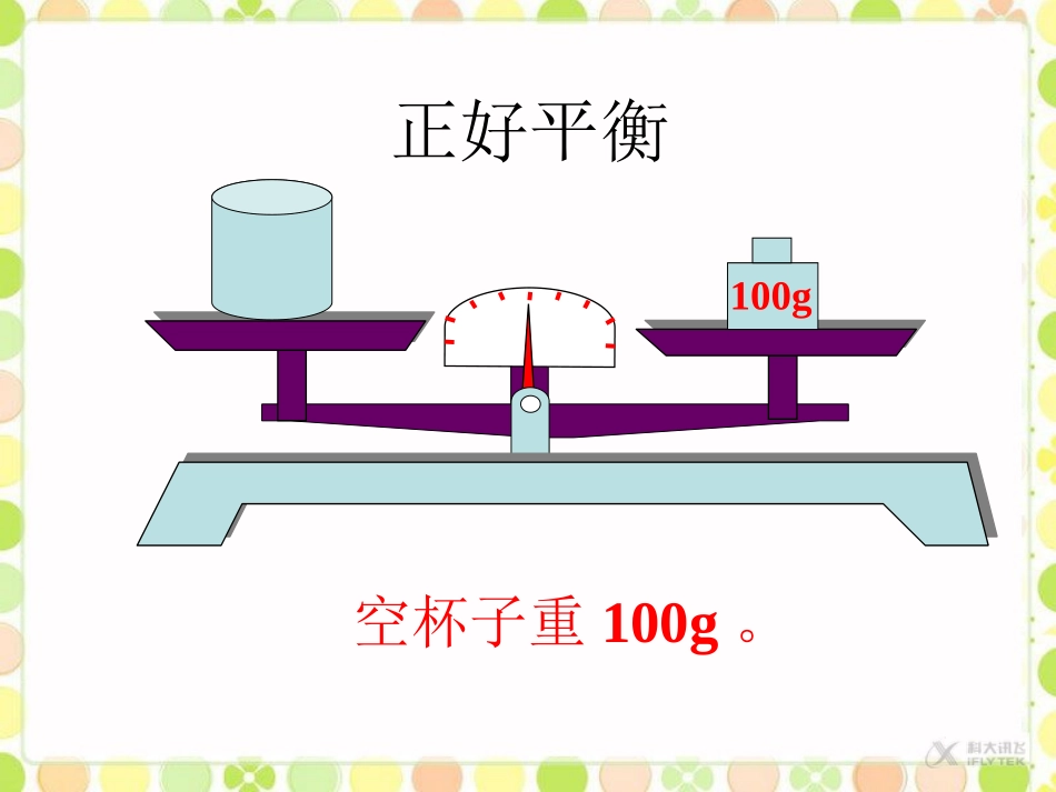 【素材】《用字母表示数》盛水的杯子和砝码的平衡关系(人教)_第1页