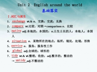 【步步高】福建省2012高考英语总复习-Unit2English-around-the-world课件-新人教版