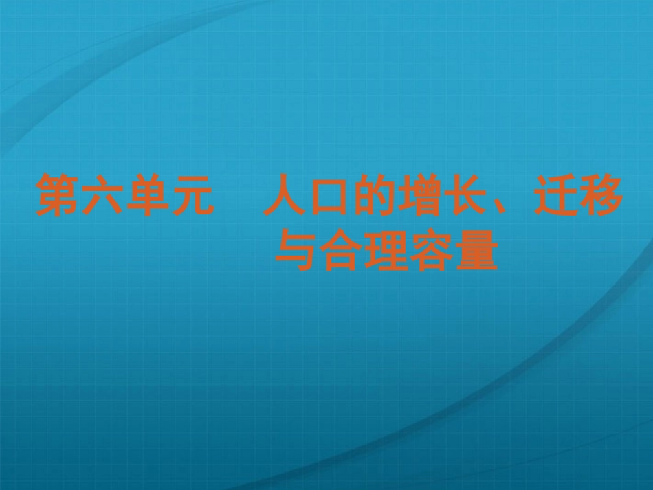 2012届高考地理复习方案-第6单元第19讲-人口增长的模式及地区分布课件-中图版_第1页