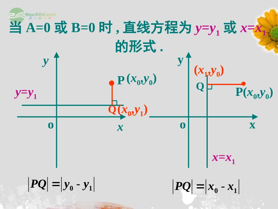 2012届高中数学-第三章-3.3.3-点到直线的距离-3.3.4两条平行直线间的距离课件-新人教A版必修2_第3页