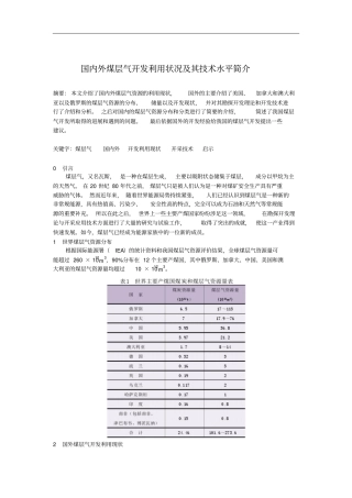 国内外煤层气开发利用状况简介