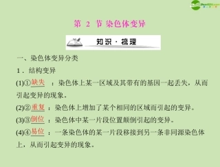 《高考风向标》2012年高考生物一轮复习-第5章-第2节-染色体变异课件-新人教版必修2