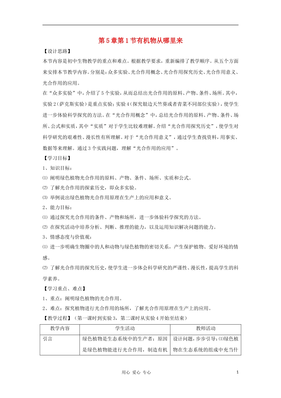 七年级生物上册-第5章-第1《有机物从哪里来》练习-苏科版_第1页