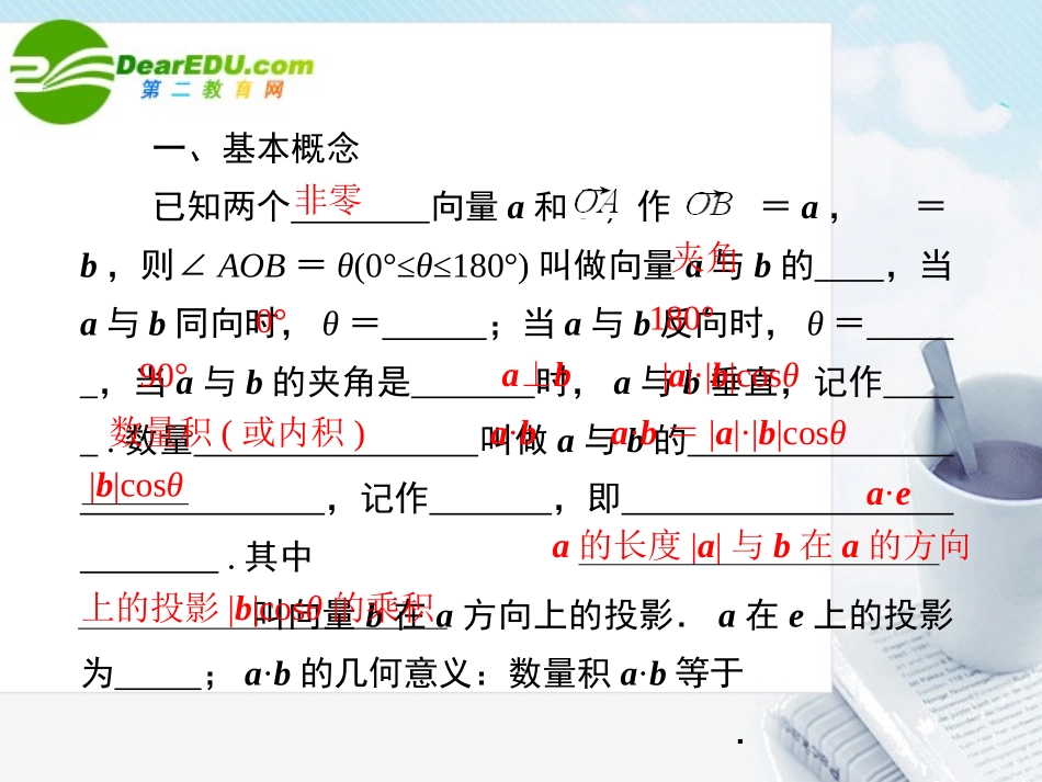 2011《走向高考》高三数学-5-3第三讲进平面向量的数量积教师讲义手册课件(全国版)-文-新人教A版_第3页