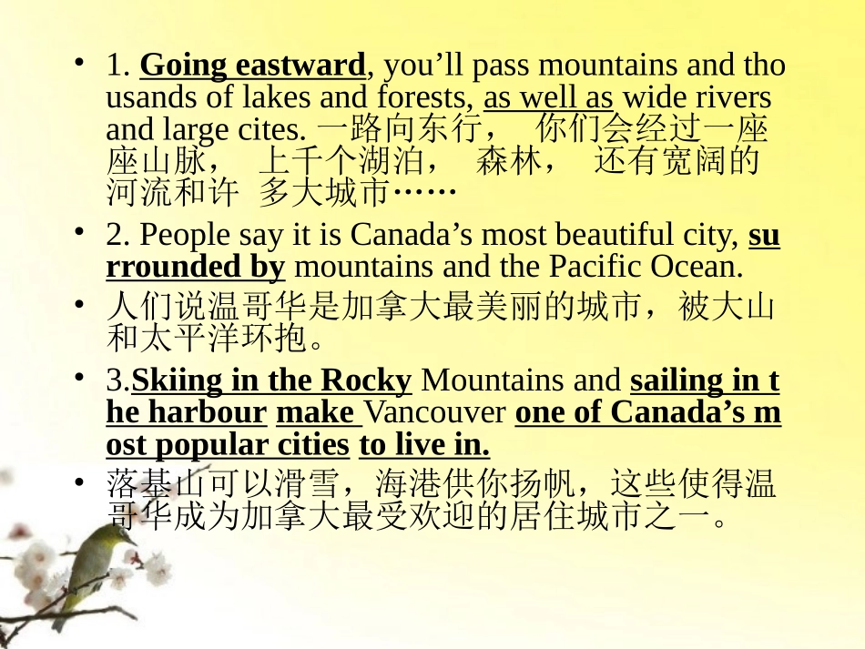 浙江省安吉县振民中学高一英语《Unit5-Canada—“The-True-North”：Language-points》课件2_第2页