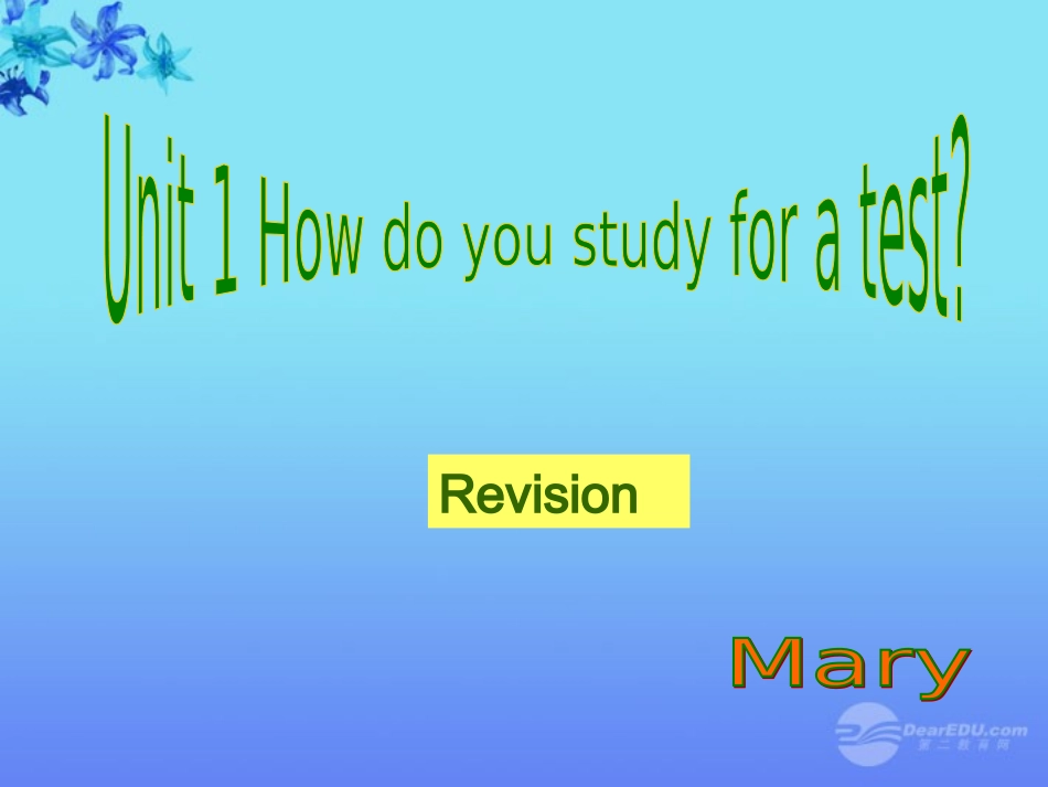 浙江省泰顺县罗阳二中九年级英语《Unit-1-How-do-you-study-for-a-test》课件1-人教新目标版_第2页