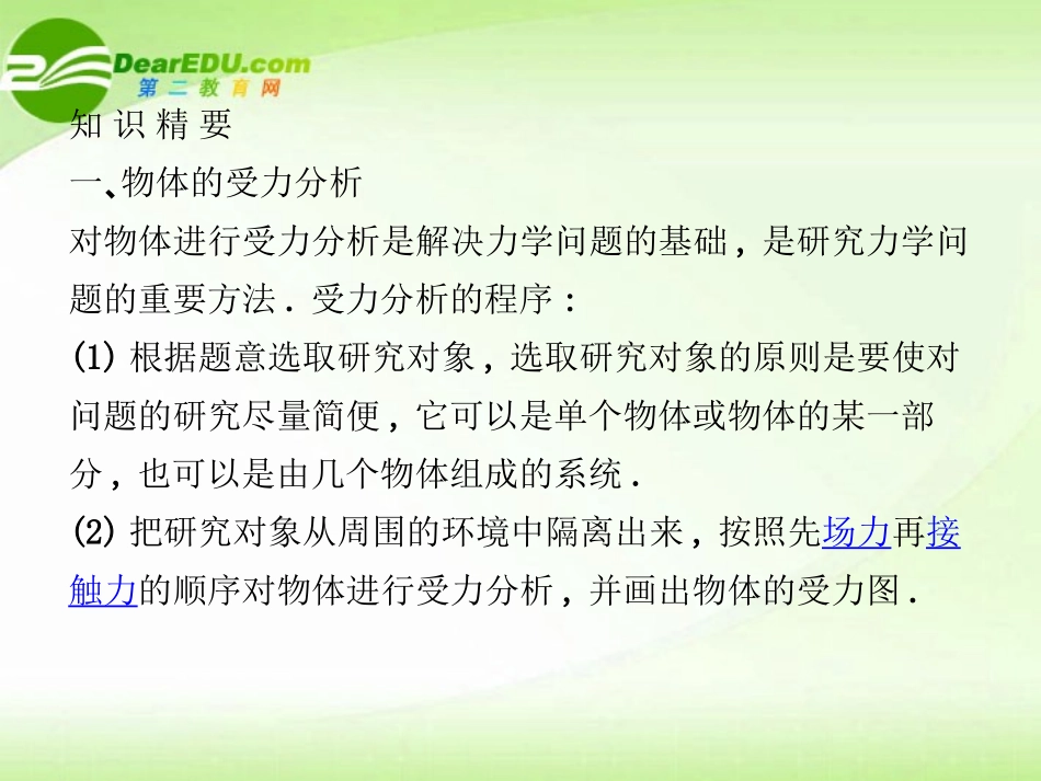 【状元之路】高中物理-2.3受力分析-共点力的平衡课件-新人教版必修1_第2页