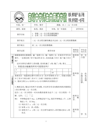 10.1二元一次方程