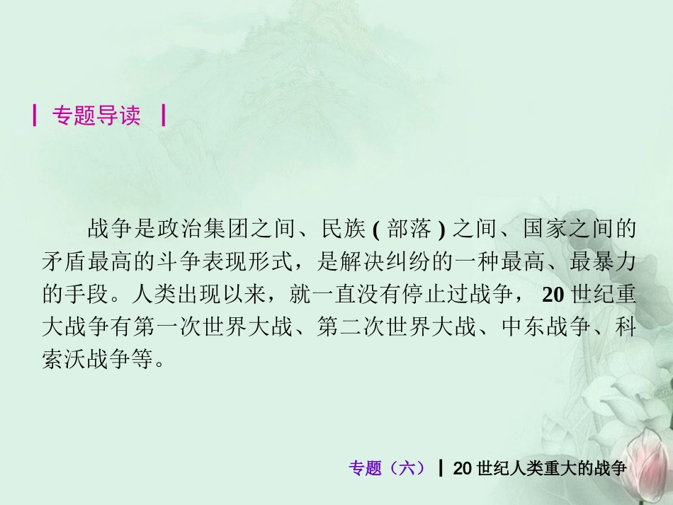 (新课标)2013届中考历史最后冲刺练热门专题-专题六-20世纪人类重大的战争(专题导读+热点追踪+考向探究+_第2页