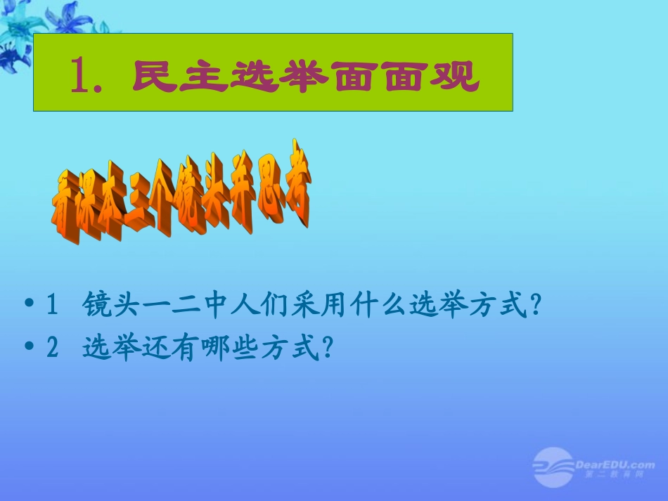 浙江省温州市瓯海区高一政治《2.1民主选举-投出理性的一票》课件_第2页