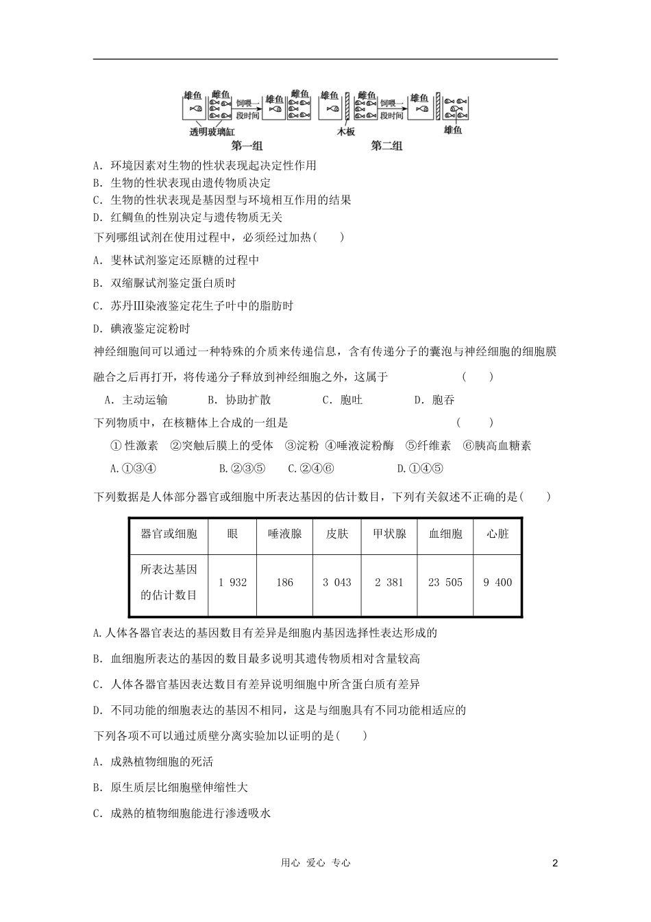 2012届高三生物二轮-模块典题精练53-新人教版必修_第2页