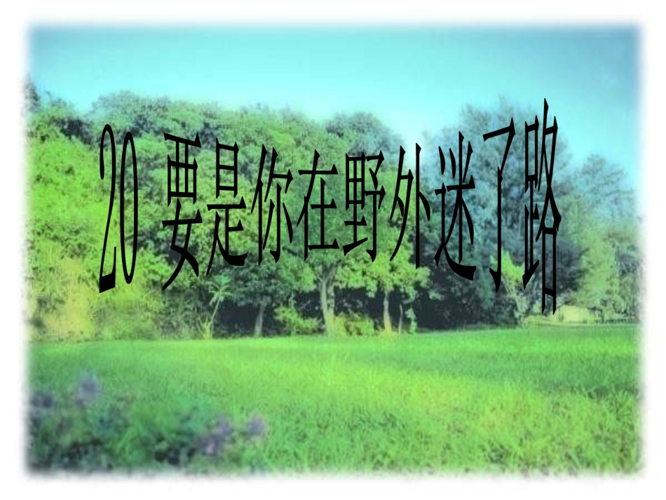 20要是你在野外迷了路(上课用)_第1页