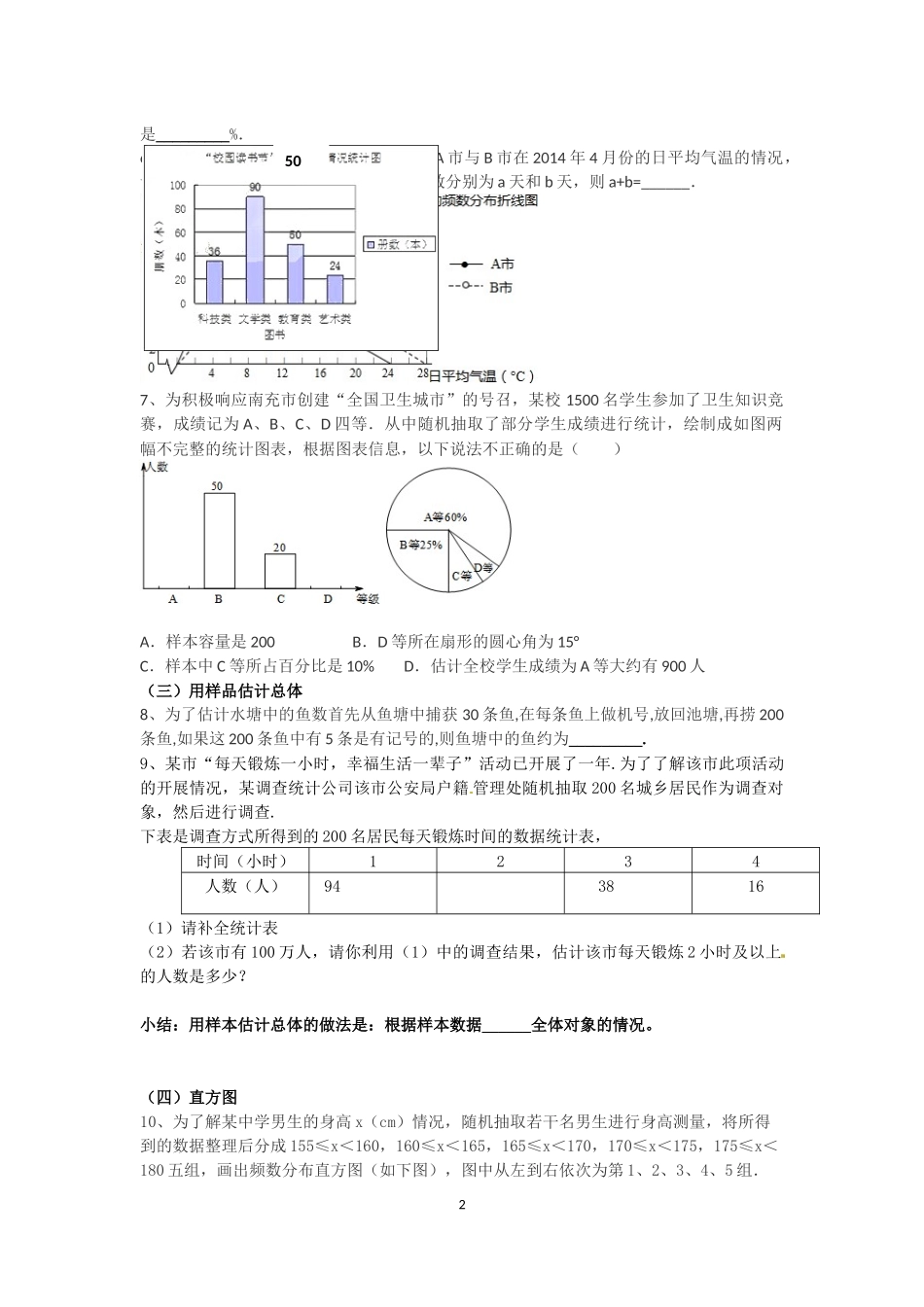 《数据的收集、整理与描述》小结与复习_第2页