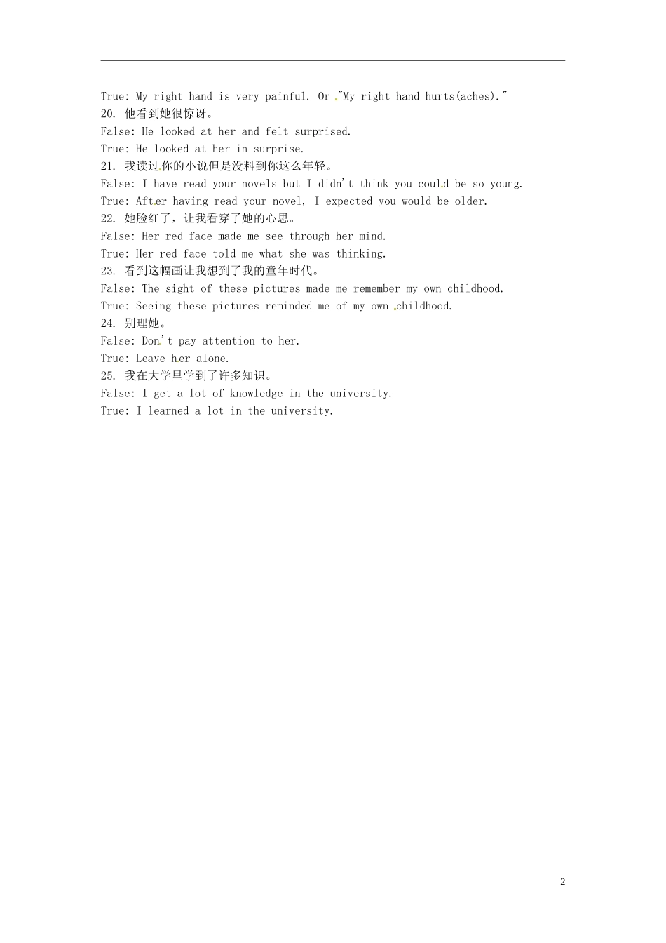 吉林省油田第二中学九年级英语《最容易翻译错的句子》素材2-新人教版_第2页