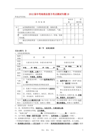2012届中考地理总复习考点测试专题19