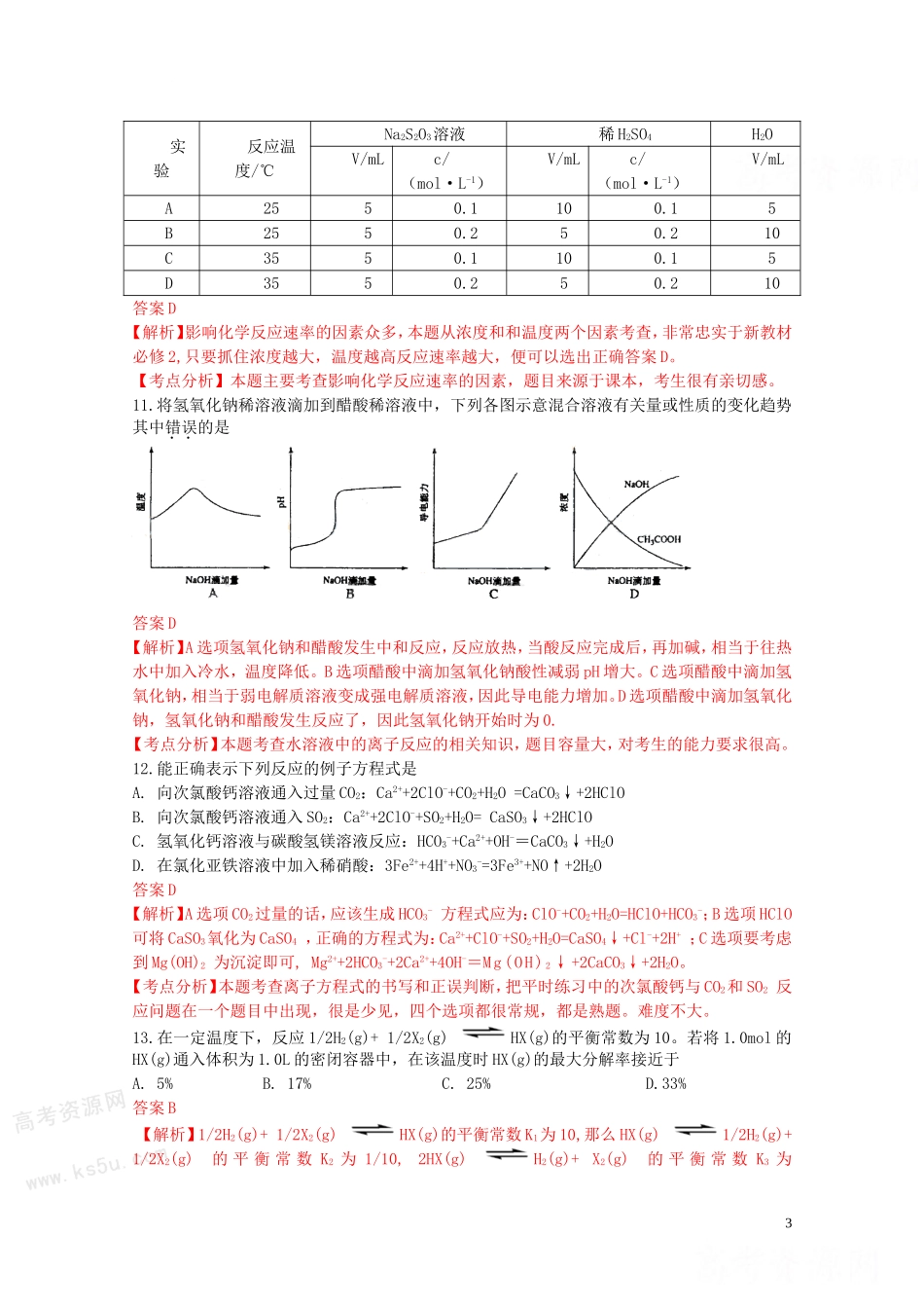 2009年普通高等学校招生全国统一考试理综(辽宁卷-解析版)_第3页