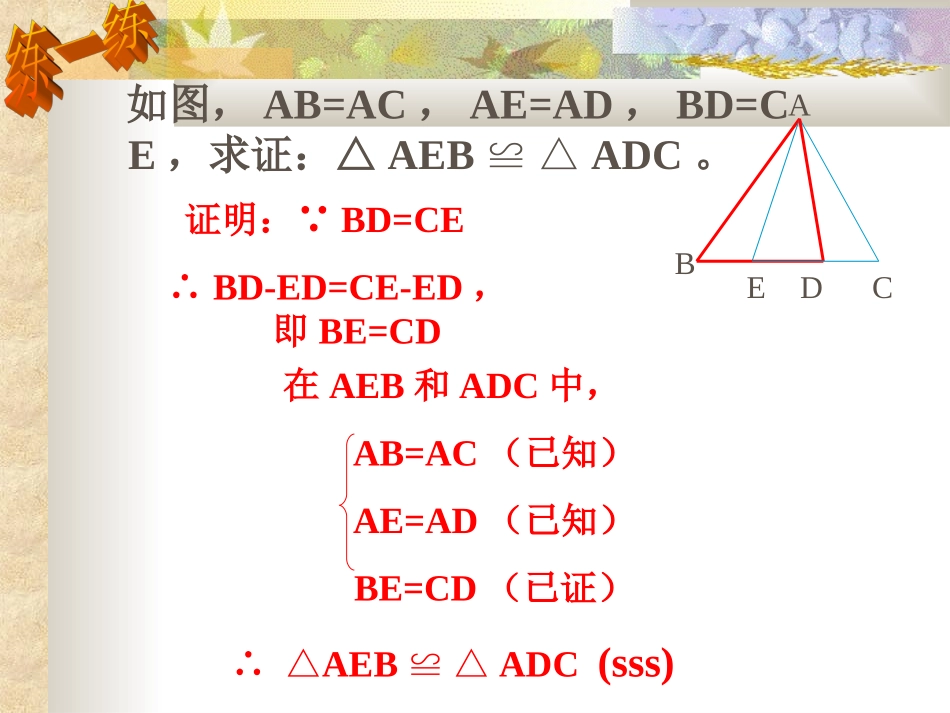 全等三角形的判定(一)边角边-课件_第3页