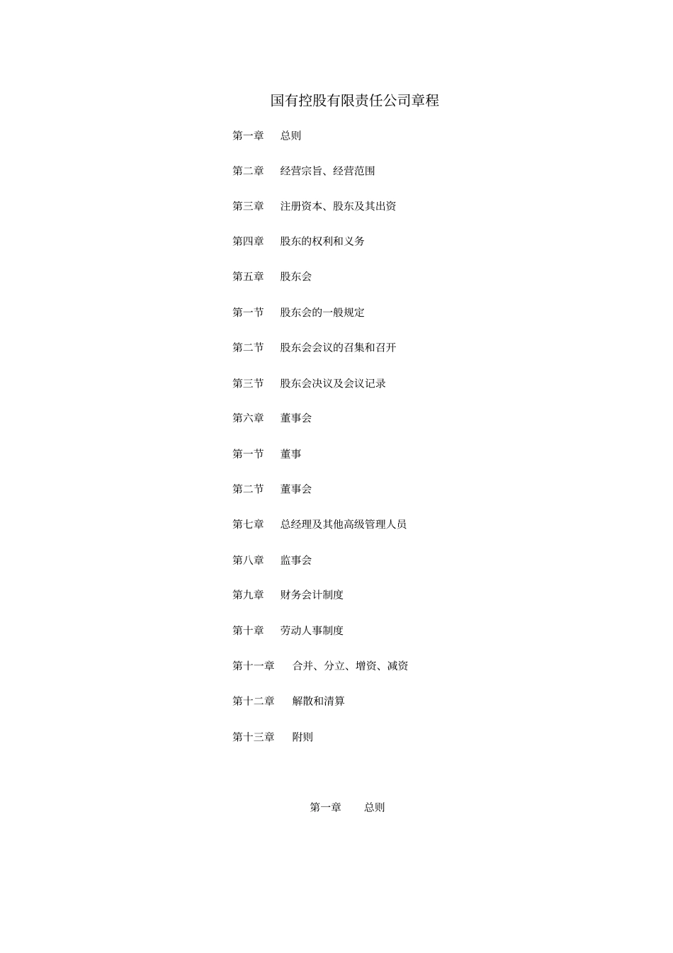 国有控股有限责任公司章程_第1页