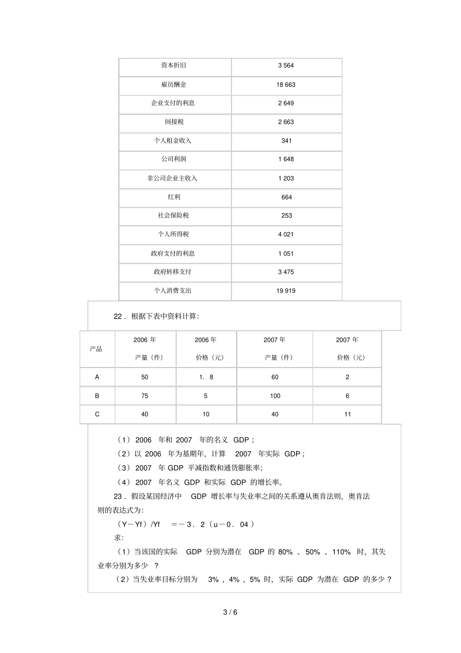 国民收入核算考试习题_第3页