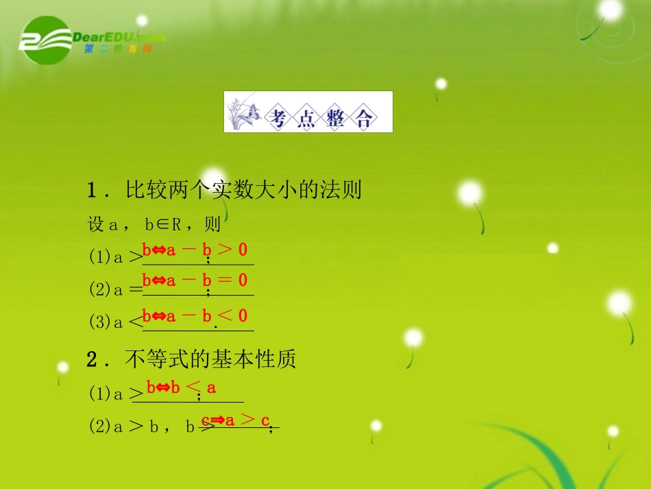 高三数学-第四篇-第六节不等关系课件-理-北师大版_第3页